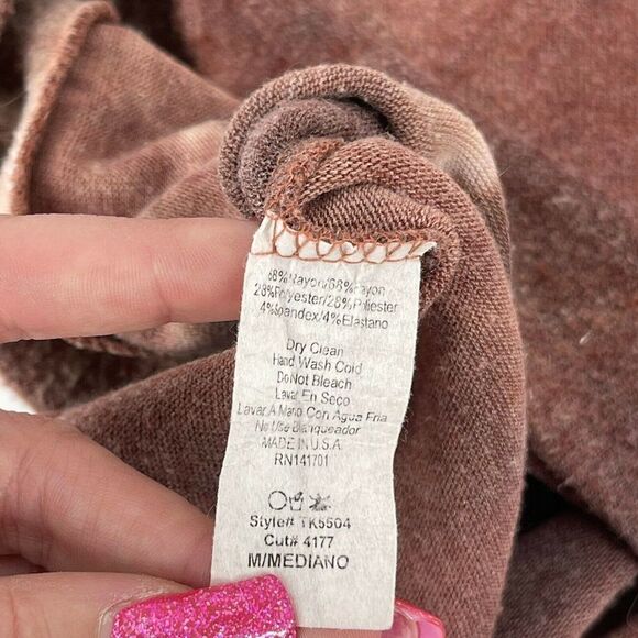 Tie Dye Sweatshirt Boat Neck Red Cozy Inside Out Fuzzy Size M 143 Story Lounge - Picture 6 of 6